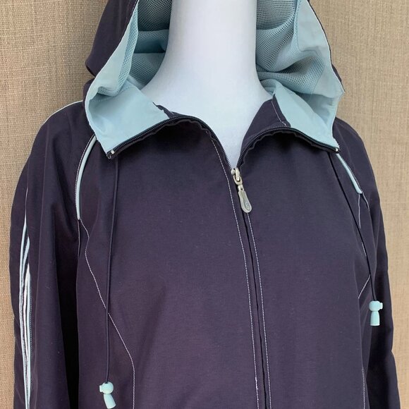 FUDA Oversized Windbreaker Breathable Striped Hoodie - Picture 2 of 14